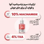 ترکیبات سرم نیاسینامید آنوا و فواید آن برای جای جوش
