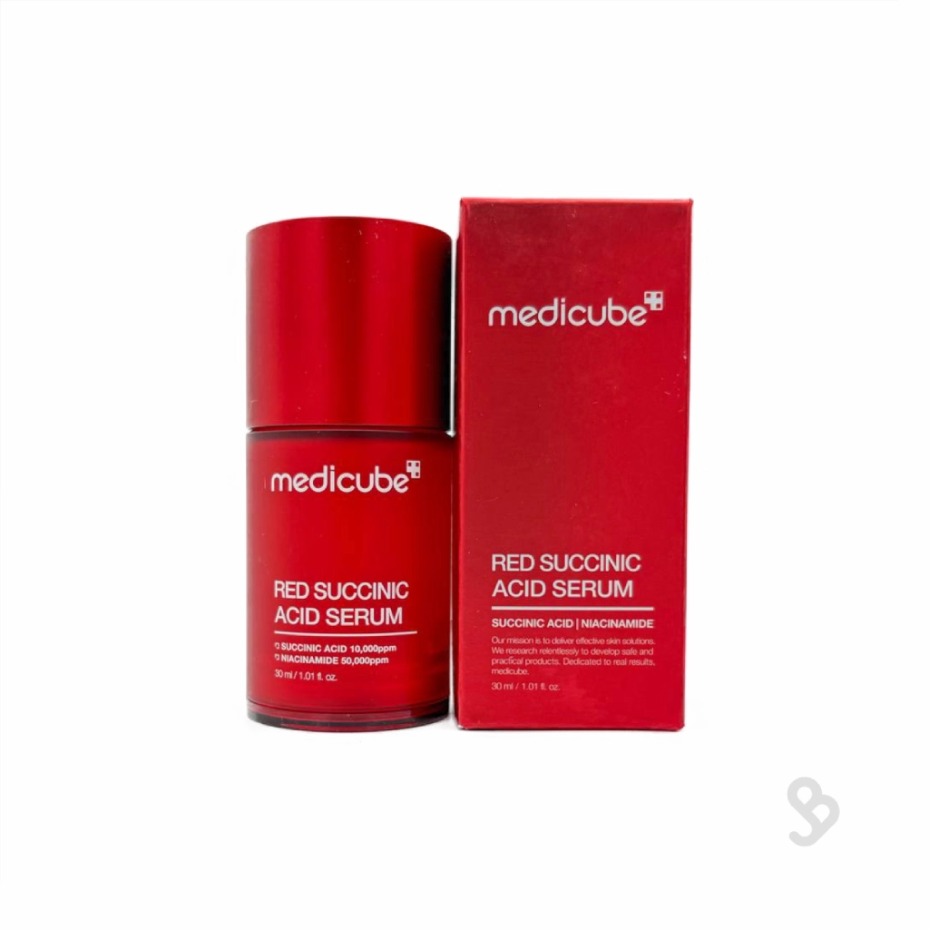 medicube-red-succinic-acid-serum-bottle سرم ضد جوش ساکسینیک اسید مدیکوب اصل کره