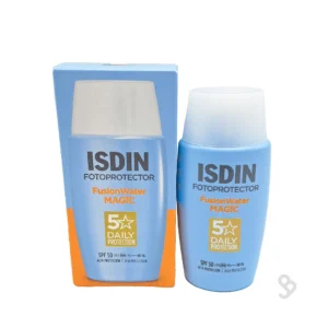 تصویر خلاقانه ضدآفتاب شفاف ایزدین فیوژن واتر مجیک SPF50