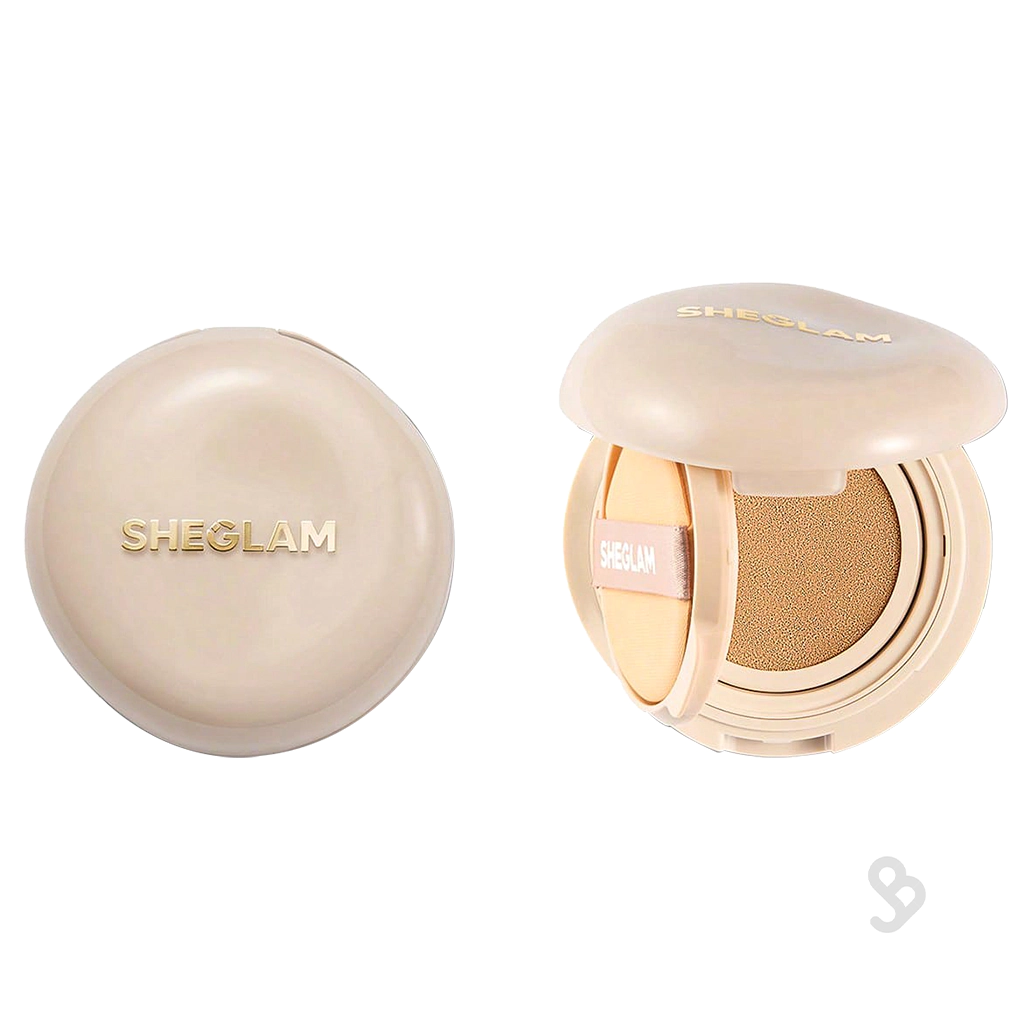 sheglam-lock-and-go-long-lasting-cushion-foundation-sand کرم پودر کوشن شیگلم Lock & Go شید Sand