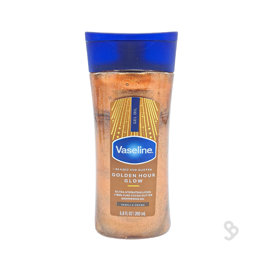 vaseline-golden-hour-glow-shimmer-gel-oil روغن ژل شیمر بدن وازلین گلدن آور برنزی ۲۰۰ میلیلیتر